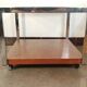 Designer coffee table on wheels, chrome, rosewood and glass from Denisco made in Italy 1970