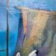 Surrealist oil on canvas Robert Degenève Belgian fishing boats