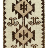 Handwoven antique anatolian beige runner rug 105 cm x 310 cm