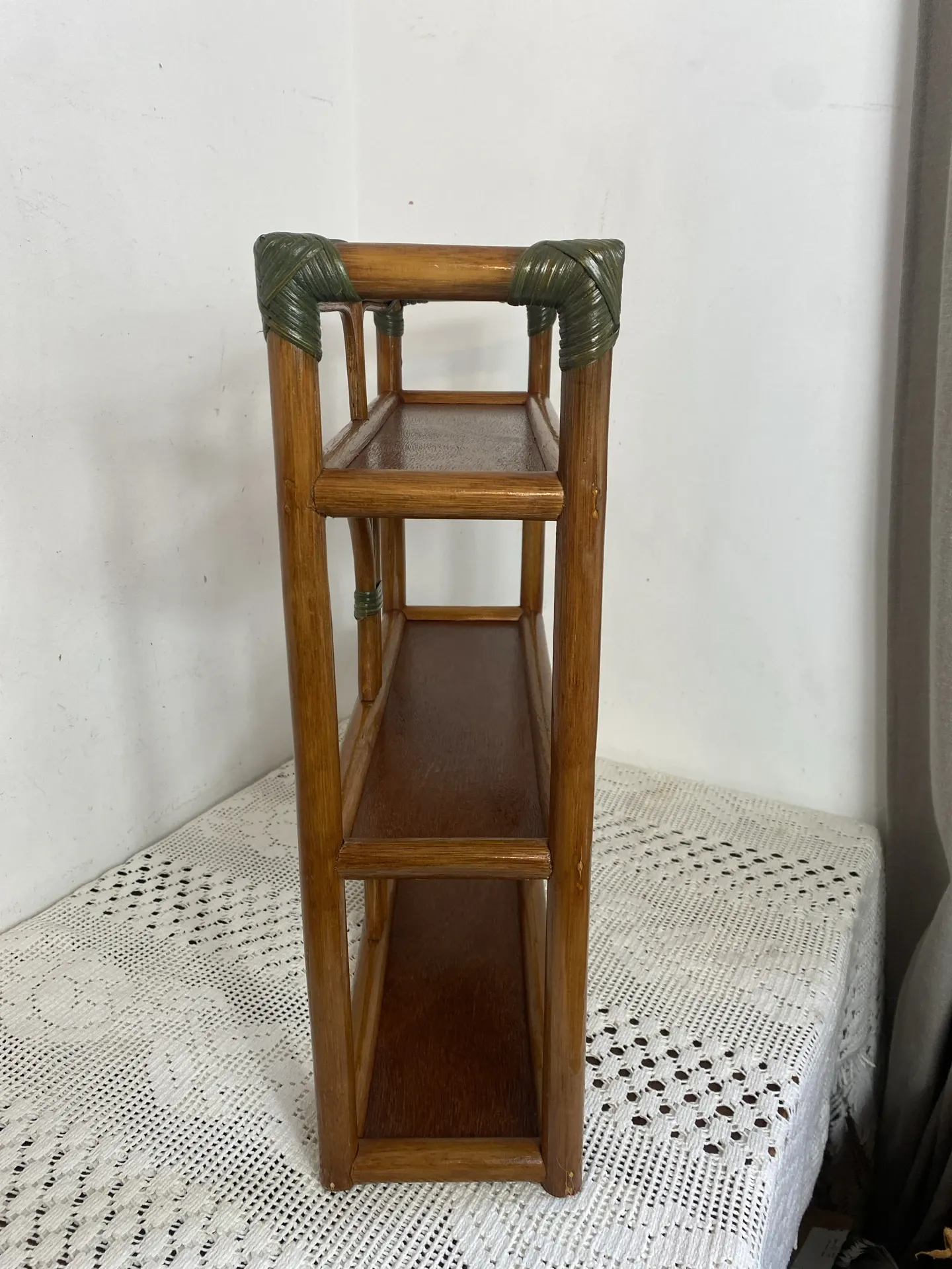 Bamboo and rattan shelf, 1970s