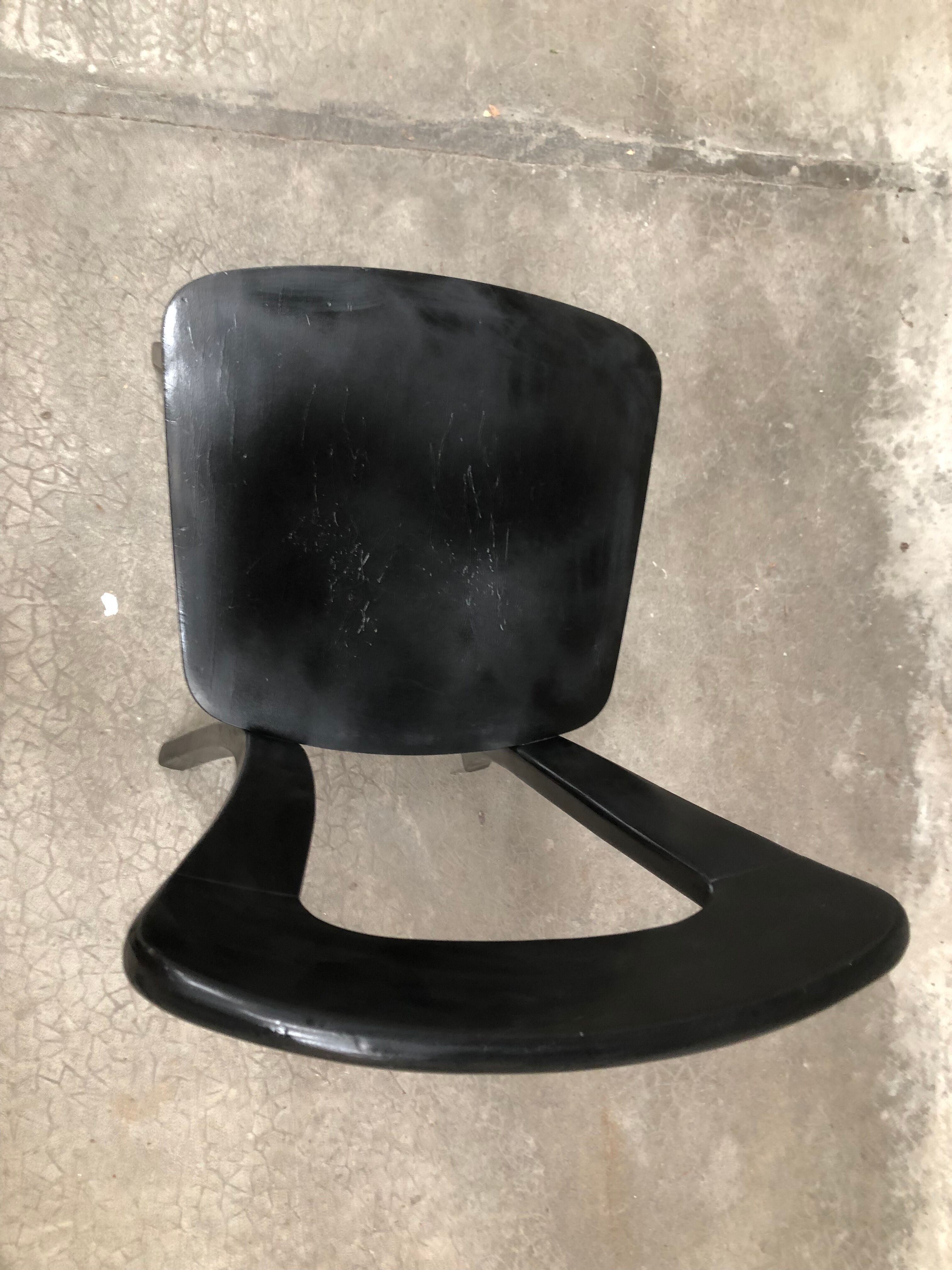 Series 12 black bistro chairs of the 70s