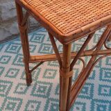 Table with bamboo legs and rattan top