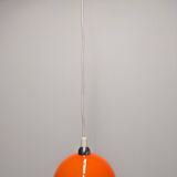 Orange opaline ball pendant light, 1960s-70s
