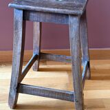 Old workshop stool, solid wood kitchen