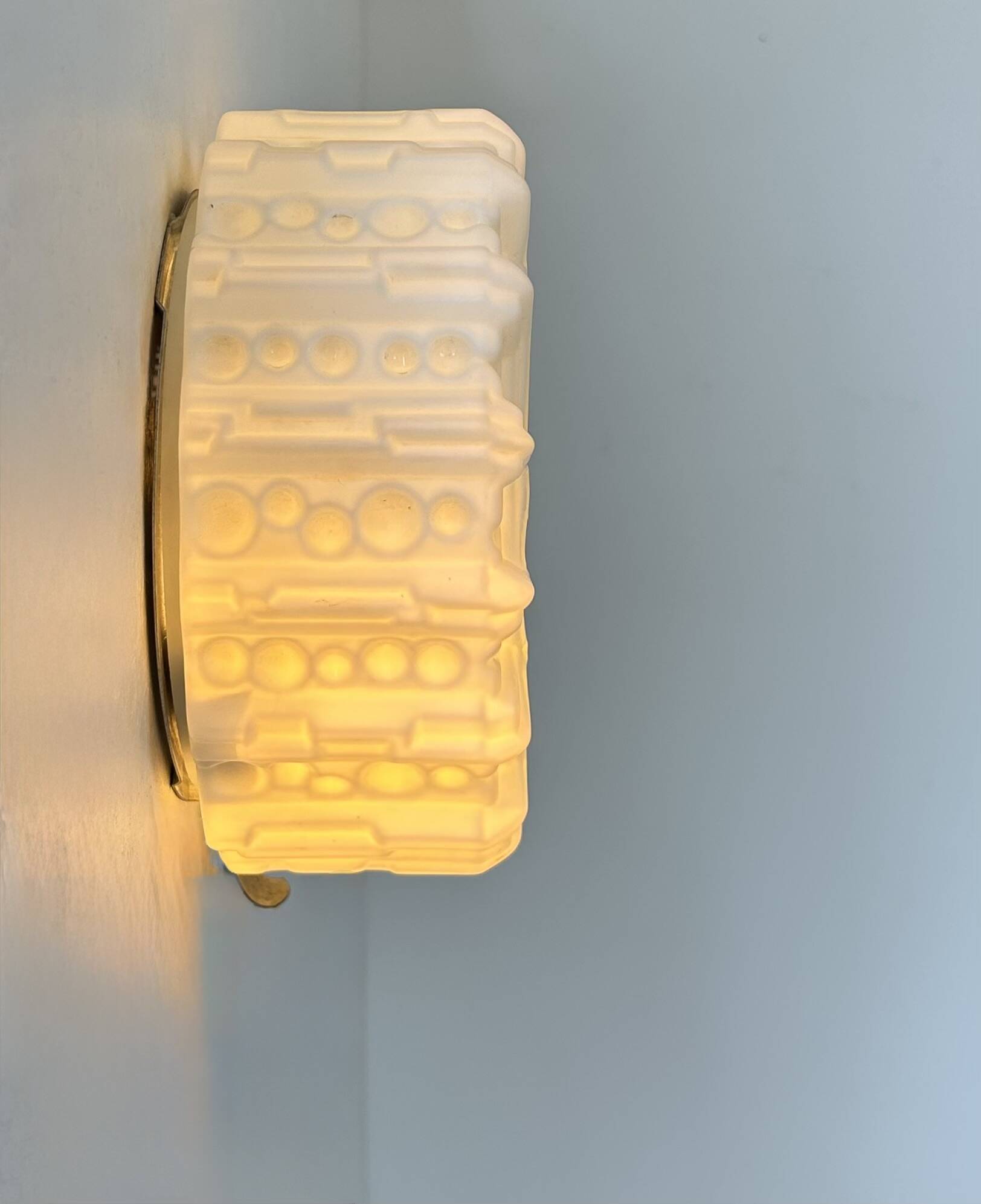 Pair of vintage opaline wall lights, Sweden, 1960s