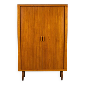 Danish Teak Cabinet with Tambour Doors from CFC Silkeborg, 1980s