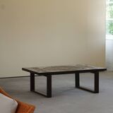 Danish mid century rectangular coffee table by Ox Art in Oak and Stoneware, 1970