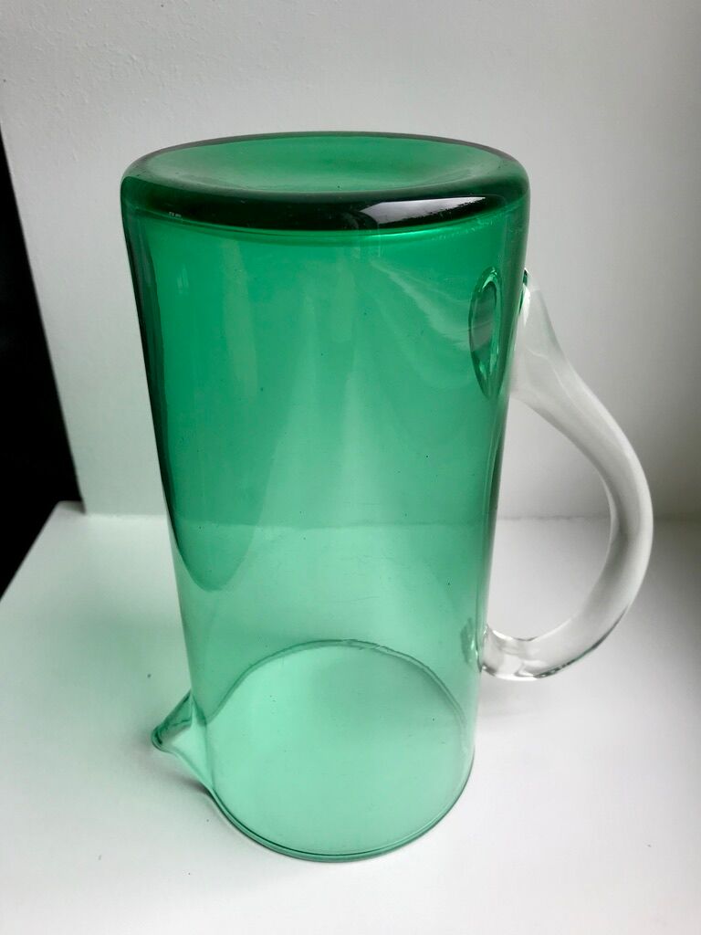 Green glass pitcher 70s