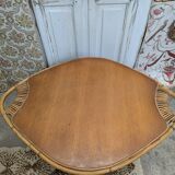 Table basse rotin et verre