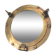 Brass window mirror 21cm diameter