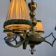 Art Deco brass and glass chandelier