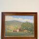 Old painting, landscape Monts Lyonnais, signed dated 1944