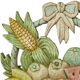 Vintage Fruit Basket with Bow Wood Carving Hand Painted Crackle Wall Decoration 41cm