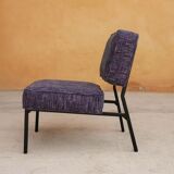 Vintage modernist metal foot armchair