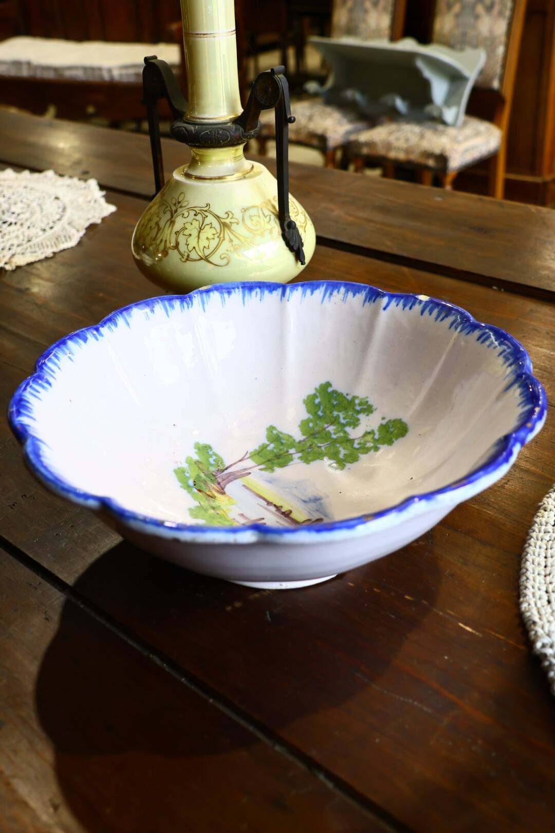 Old earthenware salad bowl
