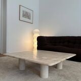 Travertine coffee table, Angelo Mangiarotti, Italy, 1970s