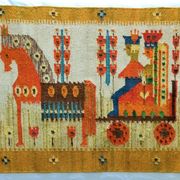 Tapisserie kilim fait main artisanat polonais années 70