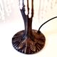Vintage Tiffany-style fringed lamp with floral globe