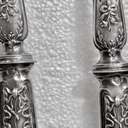 Salad cutlery in solid silver filled hallmark Minerva and horn style louis xv