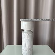 Vase / porte-bougie en céramique vintage d'Allemagne de l'Ouest – relief ivoire – années 1970