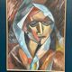 Original Swedish Oil on Canvas – “Cubist Woman Portrait” by Jan Pålsson – Signed – Dated 1980 – Vintage & Framed – 77 × 62 cm