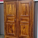 18th century Franc Comtoise wardrobe, lacquered in faux wood
