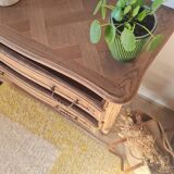 Antique commode with curved drawers - solid wood