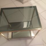 Brass and glass side table