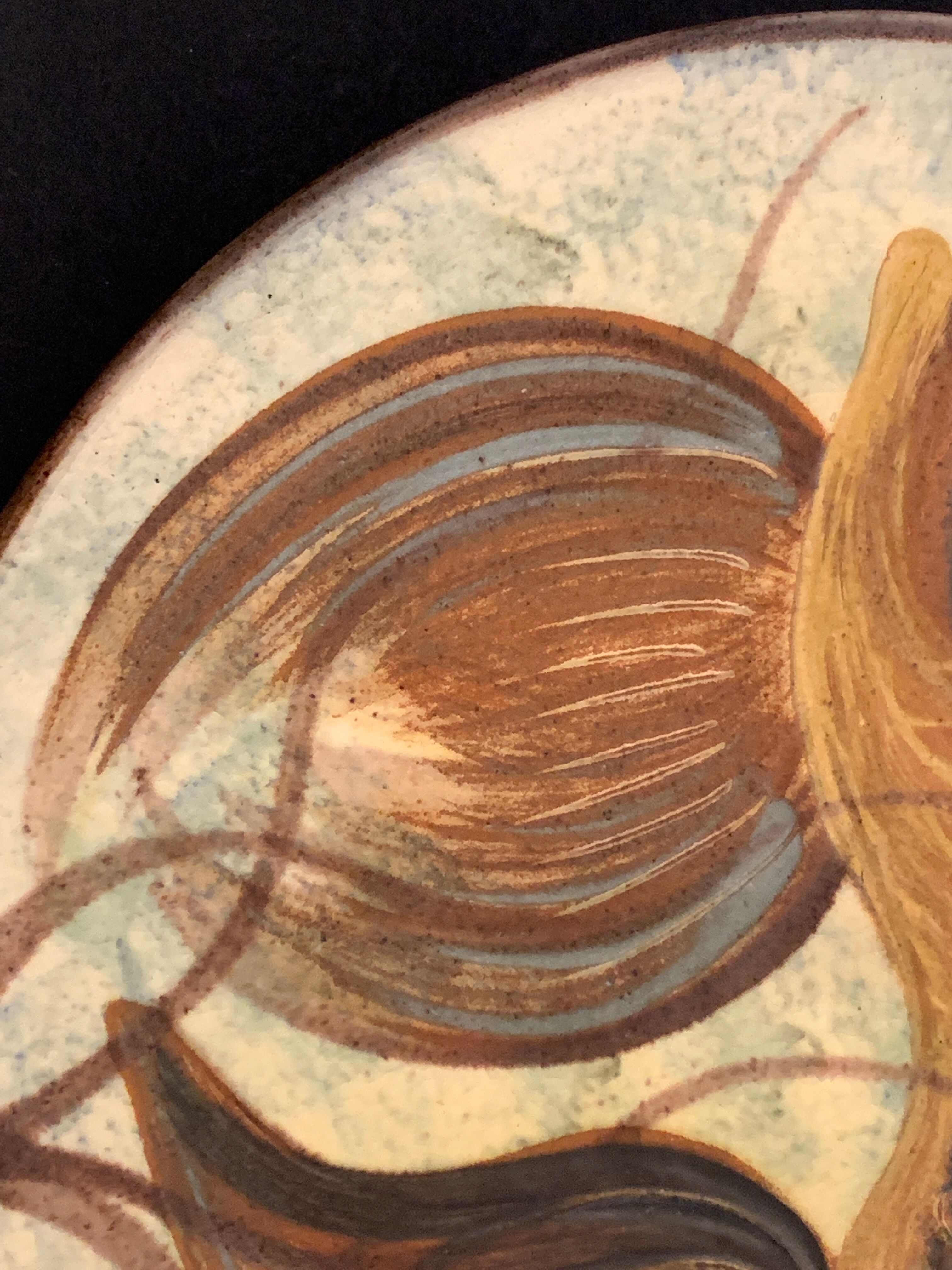 Glazed ceramic dish Puigdemont poisson, 1960