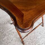 Folding side table in turned wood and marquetry circa 30's/40's