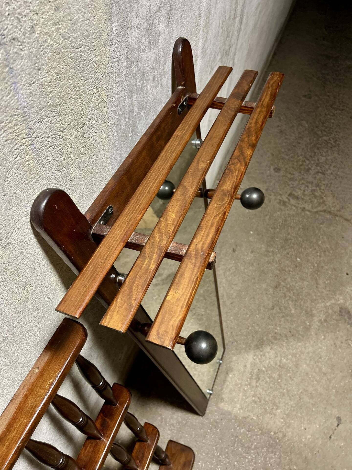 Mid Century mirror coat rack