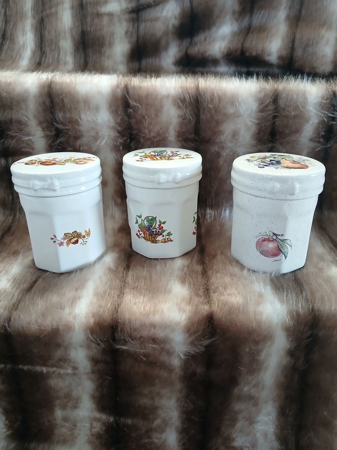 3 antique sweet jars