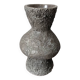 Handcrafted terracotta ceramic vase with brutalist enamel