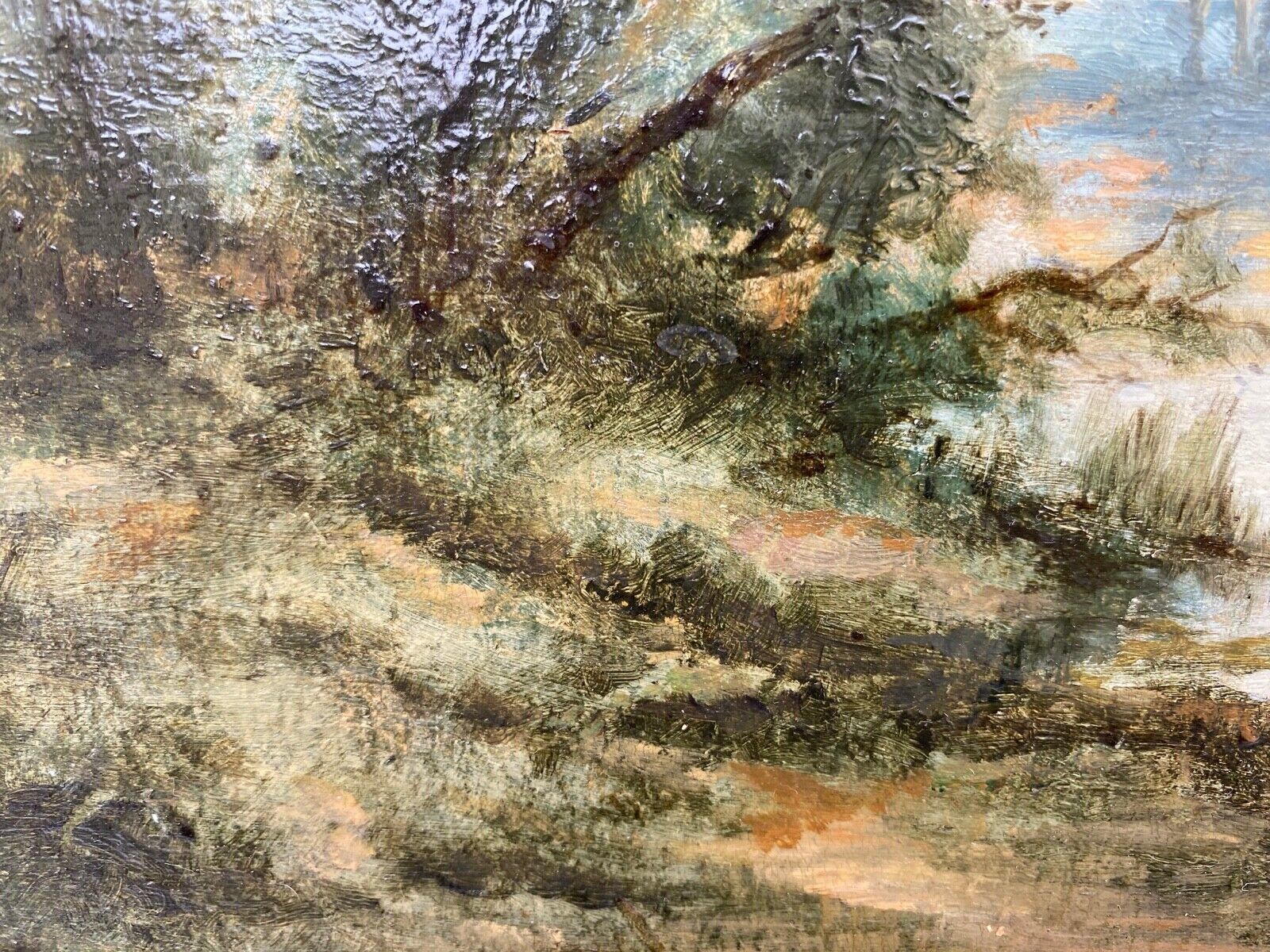 Oil on cardboard riveting nineteenth eugene labitte