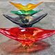 Set of 4 decorative glass bowls by Josef Hospodka, 1970s.