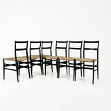 Set of 6 “Superleggera” Chairs by Gio Ponti for Cassina, 1950s