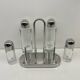 Alessi – 5070 – Ettore Sottsass – Condiment set – Stainless steel & glass