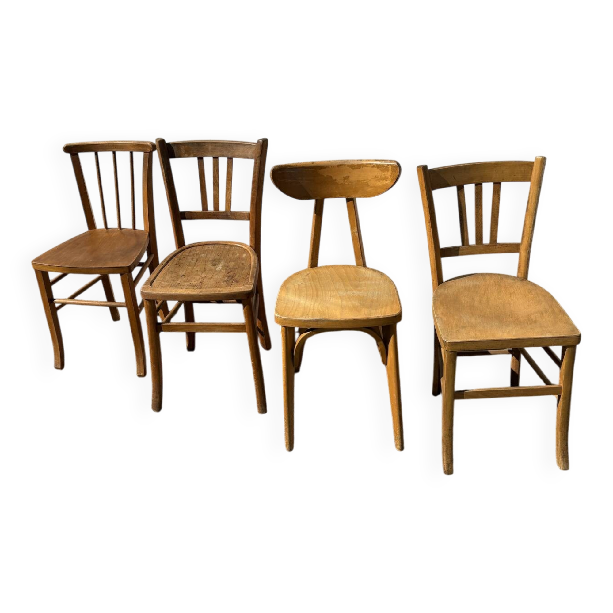Set of 4 yellow bistro chairs