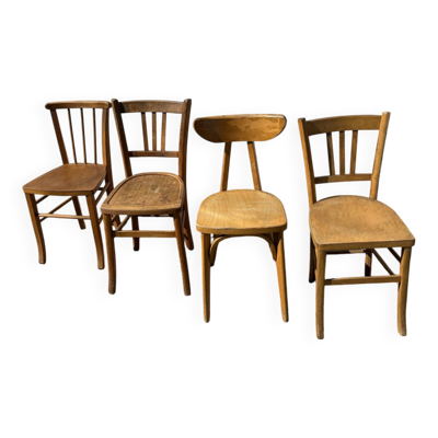 Set de 4 chaises bistrot jaunes