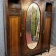 Louis Majorelle: Art Nouveau period mirrored wardrobe in Macassar and Walnut