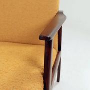 Pair Lounge Chairs Vintage Yellow Boucle,  Mid Century Design, 1960