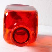 Rare Mid-century Red Glass Flack, Bottle, Decanter / Sweden / 1950s