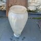 Hyacinth vase in frosted glass art deco foliage pattern
