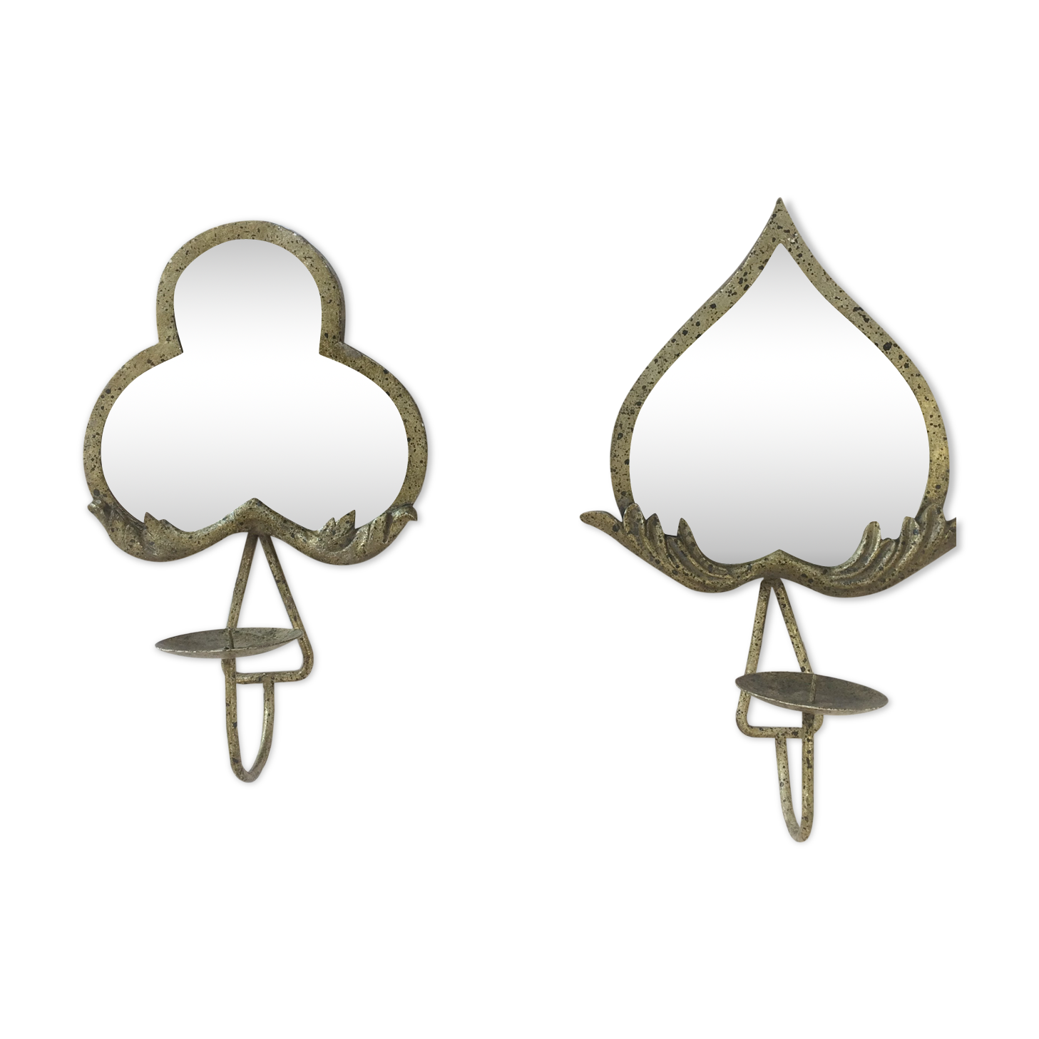 Lot de 2 miroirs avec bougeoirs