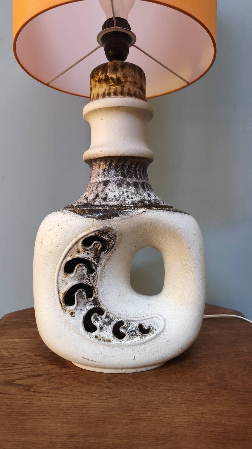 Fat Lav perforated ceramic lamp - vintage 1970