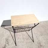 Scoubidou side table 1960 vintage saddle or end table