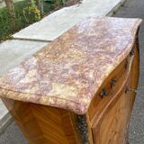 Curved secretary in Louis XV marquetry