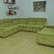 Green corduroy modular sofa from the 70s, 7 pieces