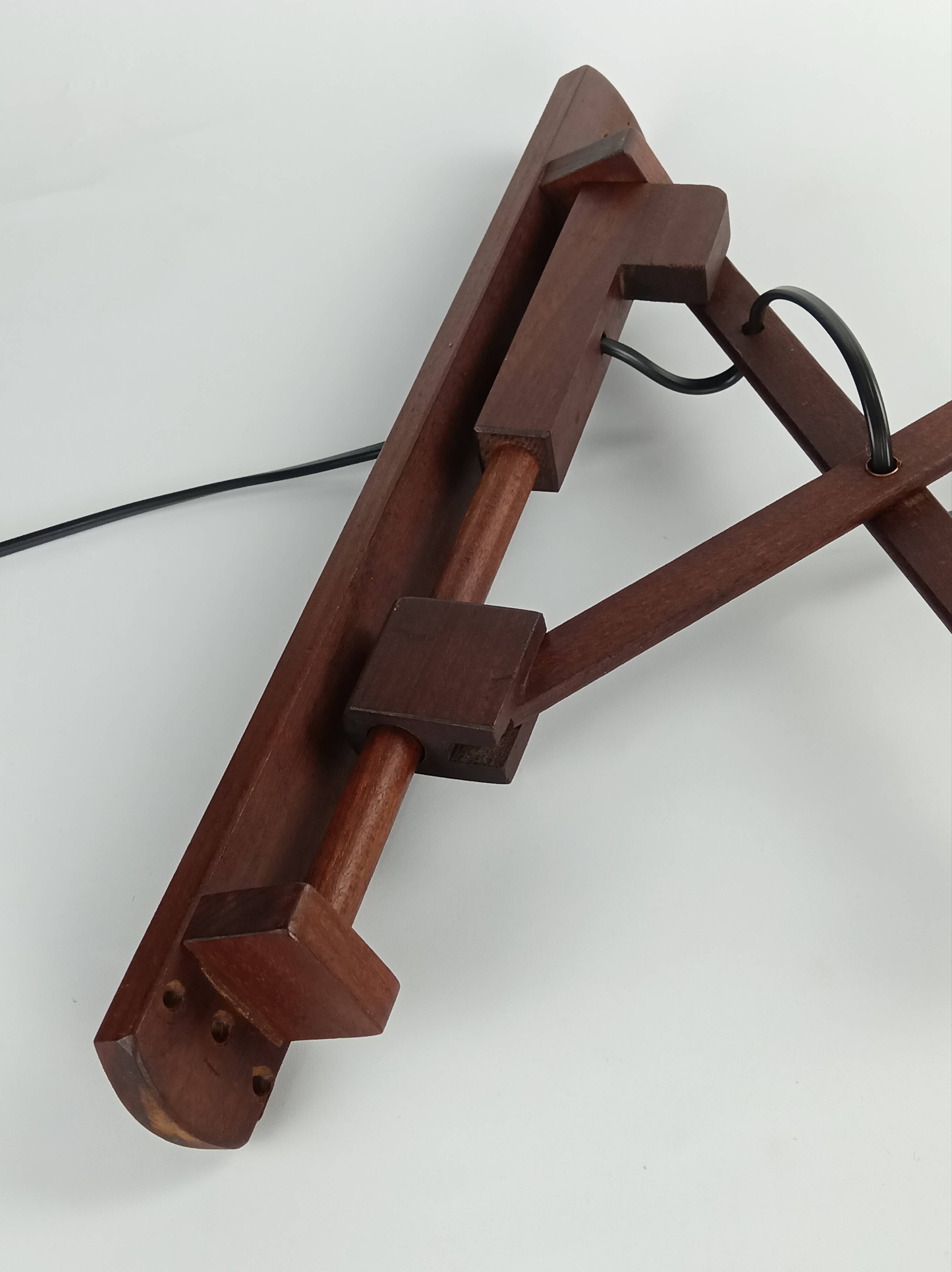 Scandinavian teak accordion lamp from the 1960s.