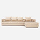 Beige velour corner sofa Copenhagen, Scandinavian design.